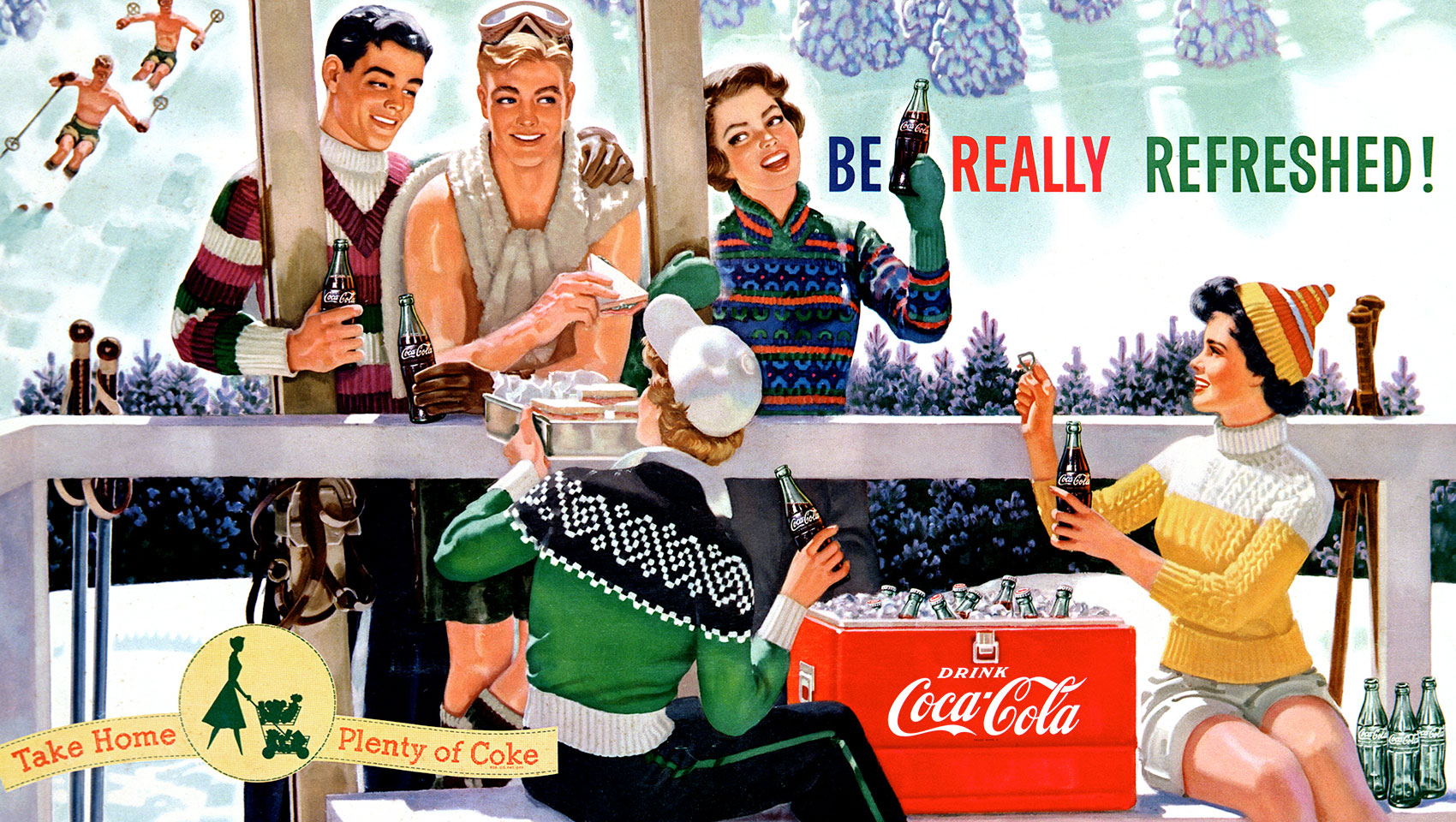 Winter Chalet classic coke poster