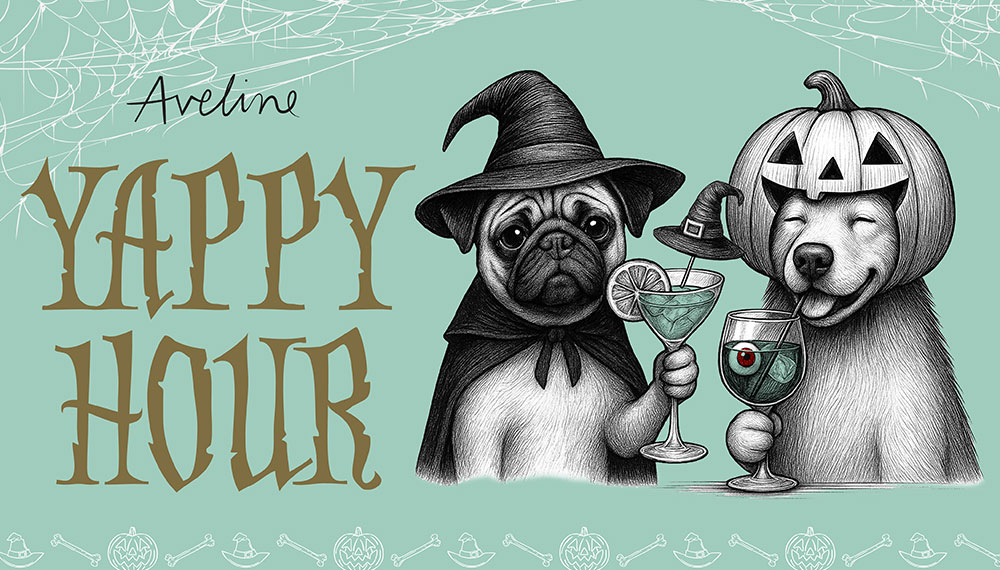Graphic that says Yappy Hour