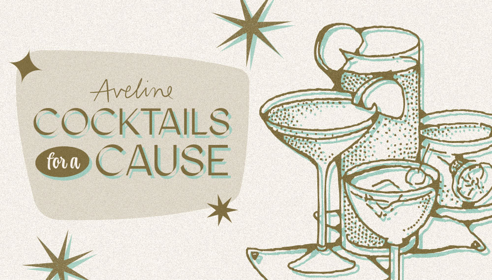 Graphic that says Cocktails for a Cause