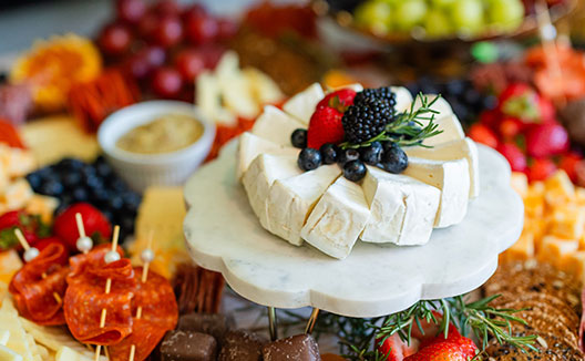 A varied fruit and cheese platter